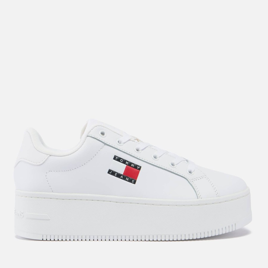 Footwear Tommy Jeans Footwear | Tommy Jeans Women'S Leather Cupsole Trainers