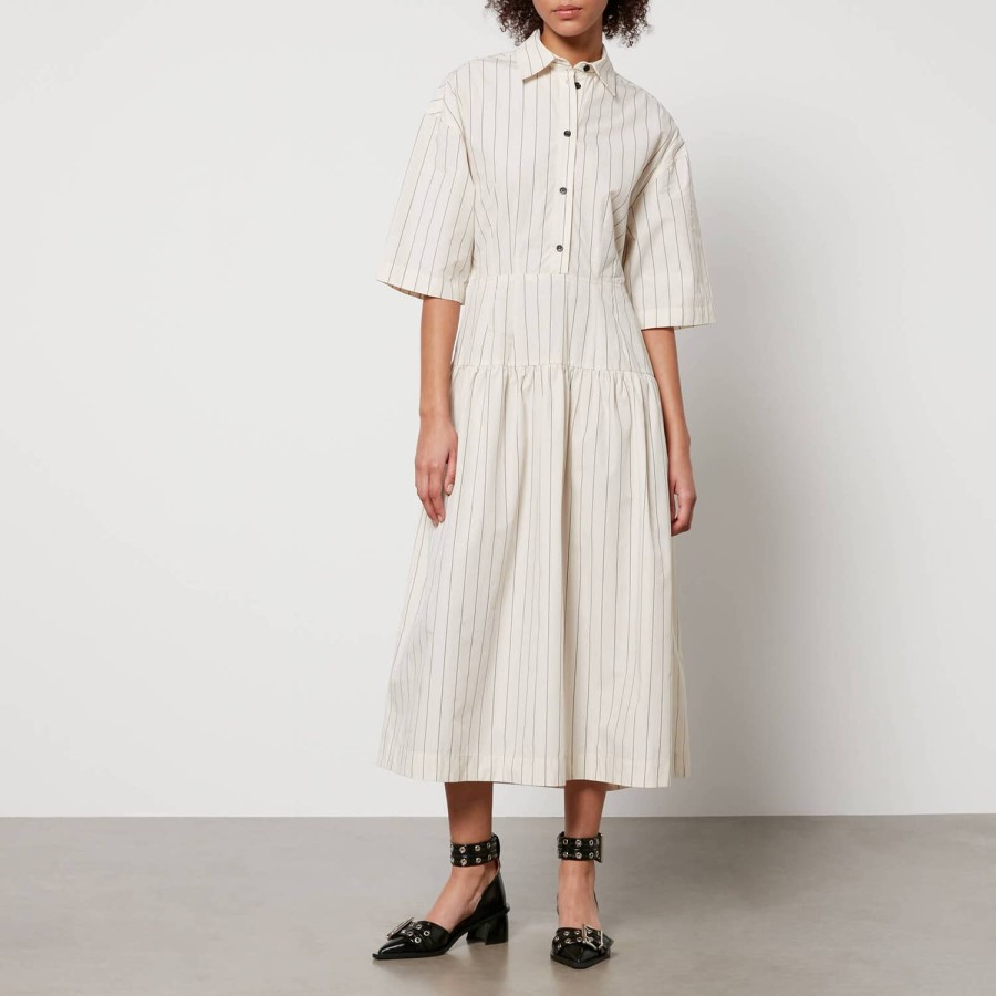 Woemn Stella Nova Clothing | Stella Nova Striped Cotton-Poplin Midi Dress