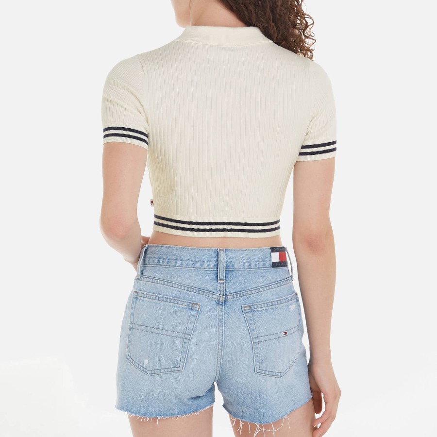 Woemn Tommy Jeans Tops | Tommy Jeans Ribbed Knit Crop Top