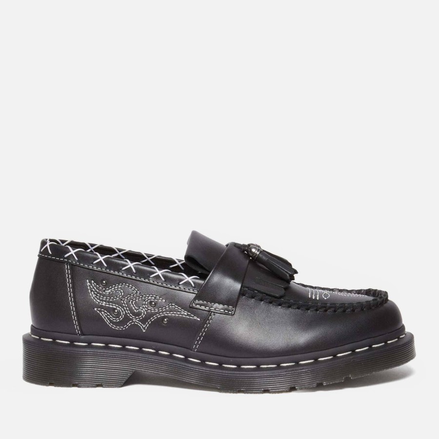 Footwear Dr. Martens Shoes | Dr. Martens Adrian Gothic Americana Leather Loafers