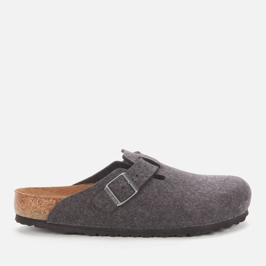 Footwear Birkenstock Sandals | Birkenstock Men'S Boston Wool Mules - Anthracite