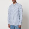 Men GANT Shirts | Gant Cotton-Blend Striped Long Sleeved Shirt