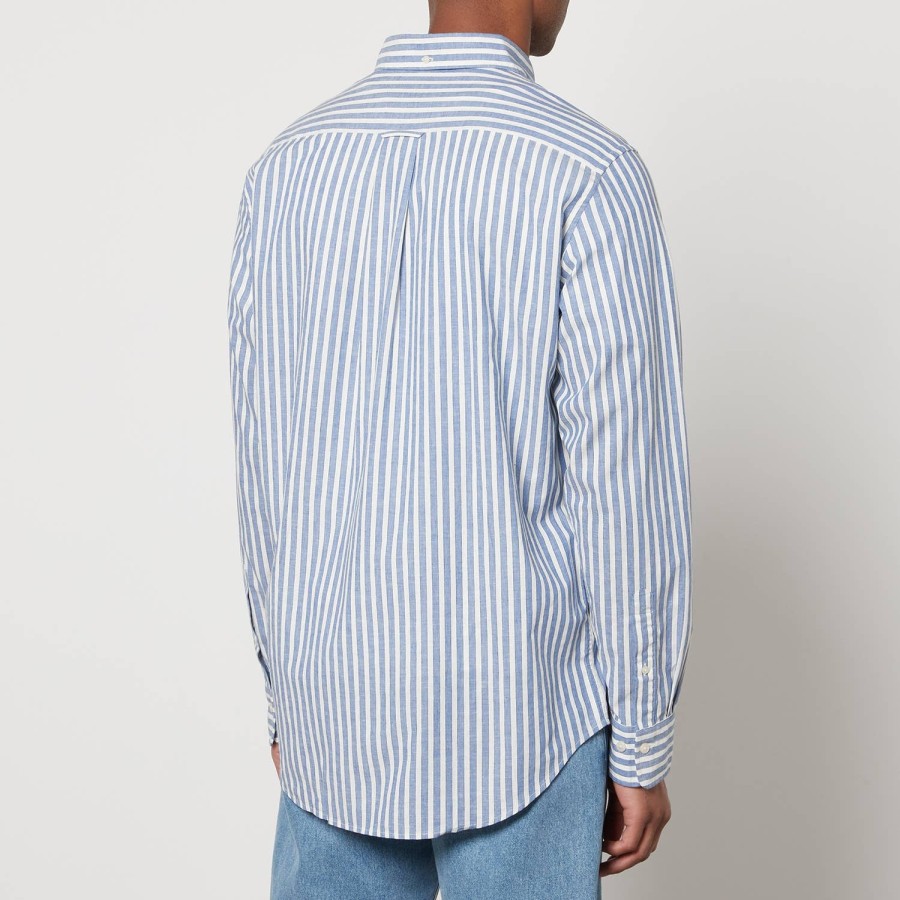 Men GANT Shirts | Gant Cotton-Blend Striped Long Sleeved Shirt