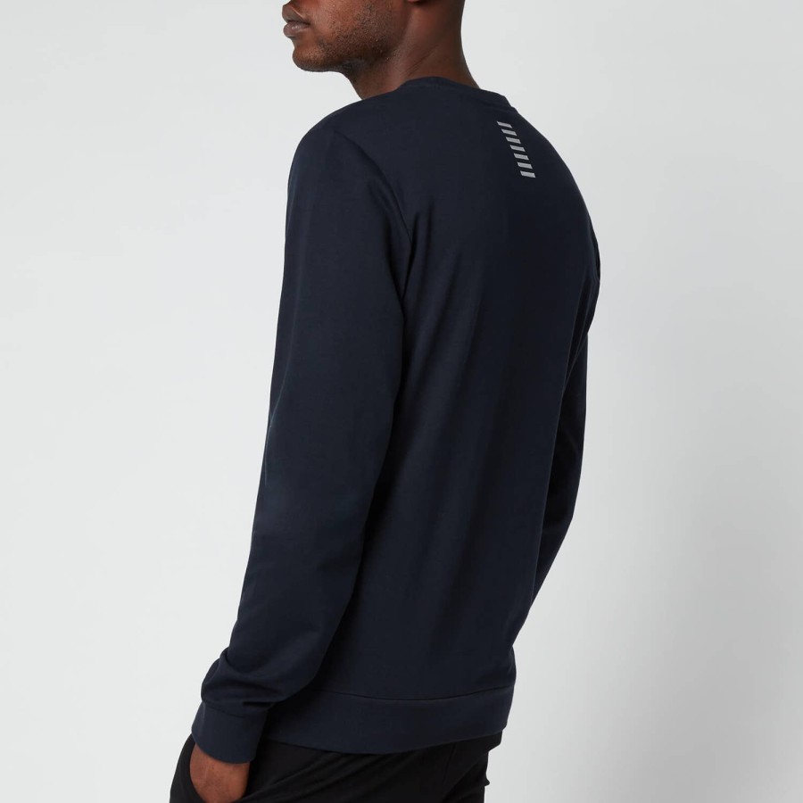 Men EA7 Hoodies & Sweats | Ea7 Men'S Core Id Crewneck Sweatshirt - Night Blue/Silver