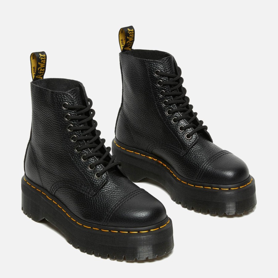 Footwear Dr. Martens Boots | Dr. Martens Women'S Sinclair Leather Zip Front Boots - Black