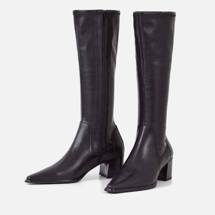 Footwear Vagabond Boots | Vagabond Women'S Giselle Leather And Faux Leather Knee High Boots