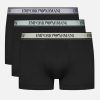 Men Emporio Armani Bodywear Socks & Underwear | Emporio Armani Bodywear 3 Pack Cotton-Blend Boxer Trunks