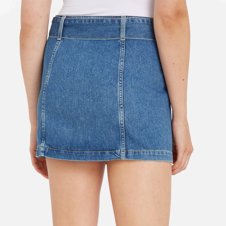 Woemn Tommy Jeans Skirts | Tommy Jeans Belted Denim Mini Skirt