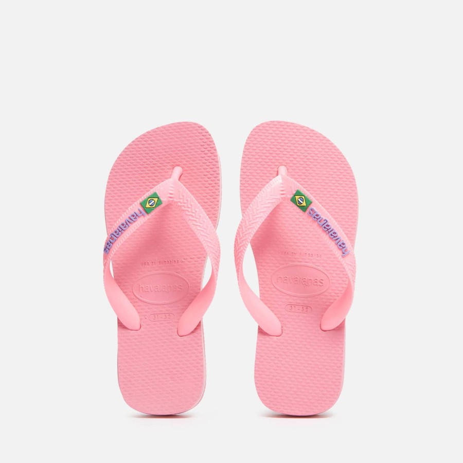 Child & Baby Havaianas Footwear | Havaianas Girls Brasil Logo Flip Flops - Crystal Rose