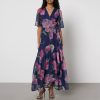 Woemn Hope & Ivy Dresses | Hope & Ivy Ashia Floral-Print Chiffon Wrap Maxi Dress