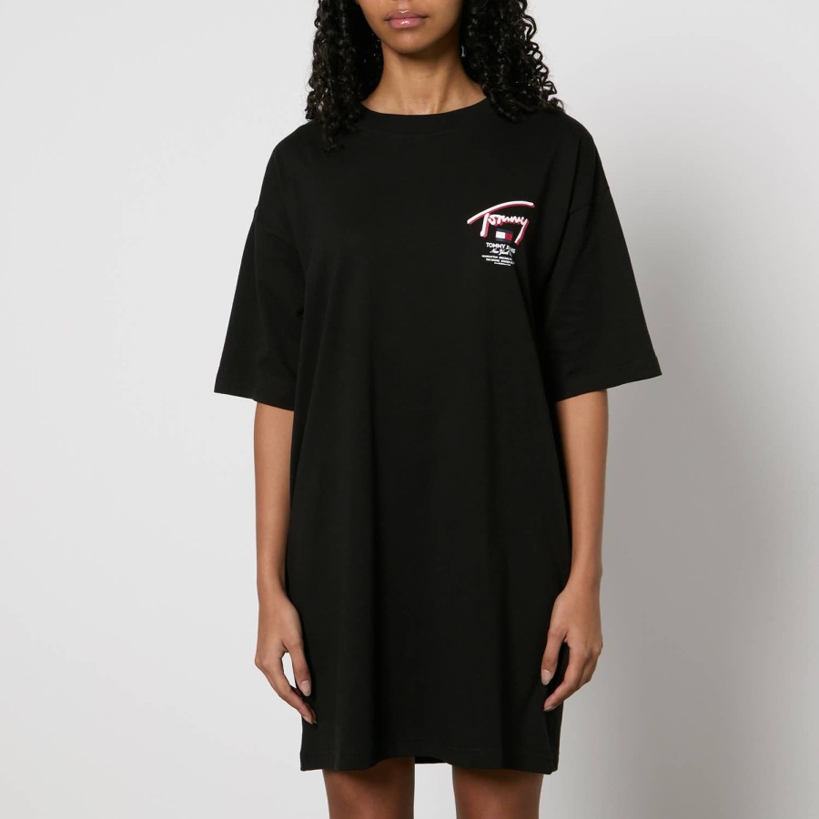 Woemn Tommy Jeans Loungewear | Tommy Jeans Street Signature Cotton-Jersey T-Shirt Dress