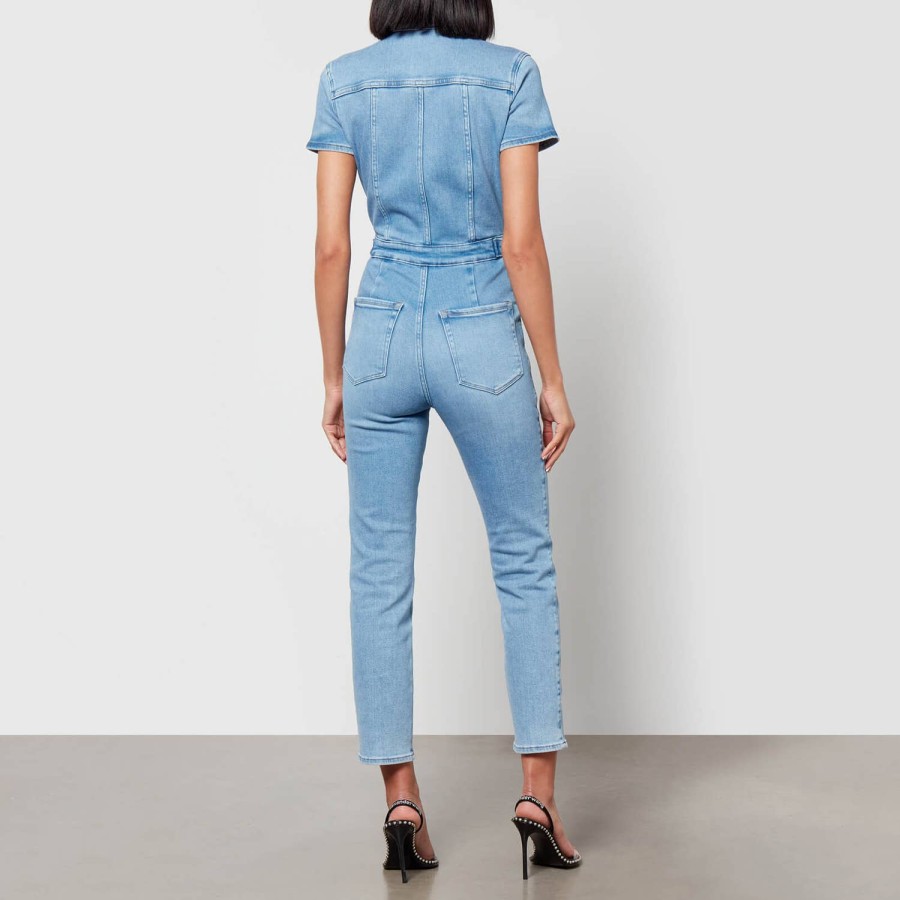 Woemn Good American Clothing | Good American Fit For Success Stretch-Denim Jumpsuit