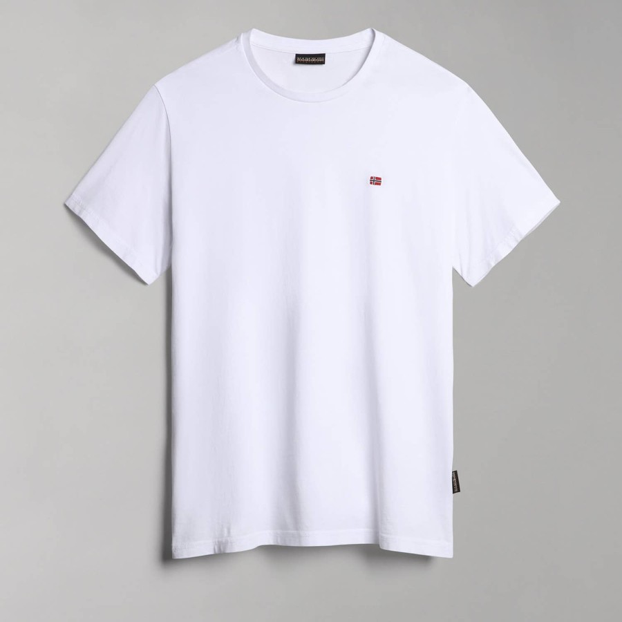 Men Napapijri T-Shirts | Napapijri Salis Logo-Embroidered Cotton-Jersey T-Shirt