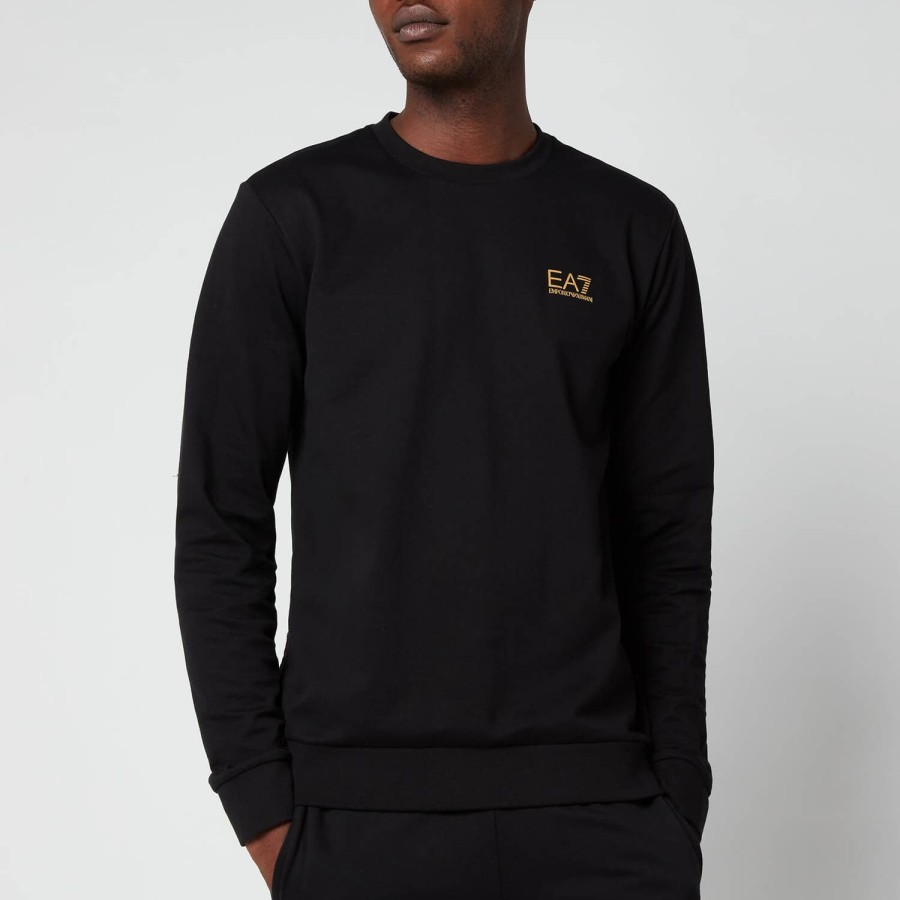 Men EA7 Hoodies & Sweats | Ea7 Men'S Core Id Crewneck Sweatshirt - Black/Gold