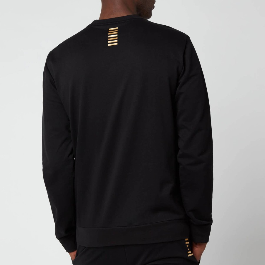 Men EA7 Hoodies & Sweats | Ea7 Men'S Core Id Crewneck Sweatshirt - Black/Gold